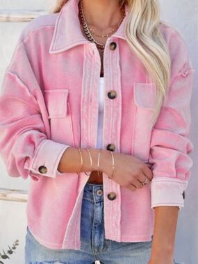 FATE Pink Oversized Shacket